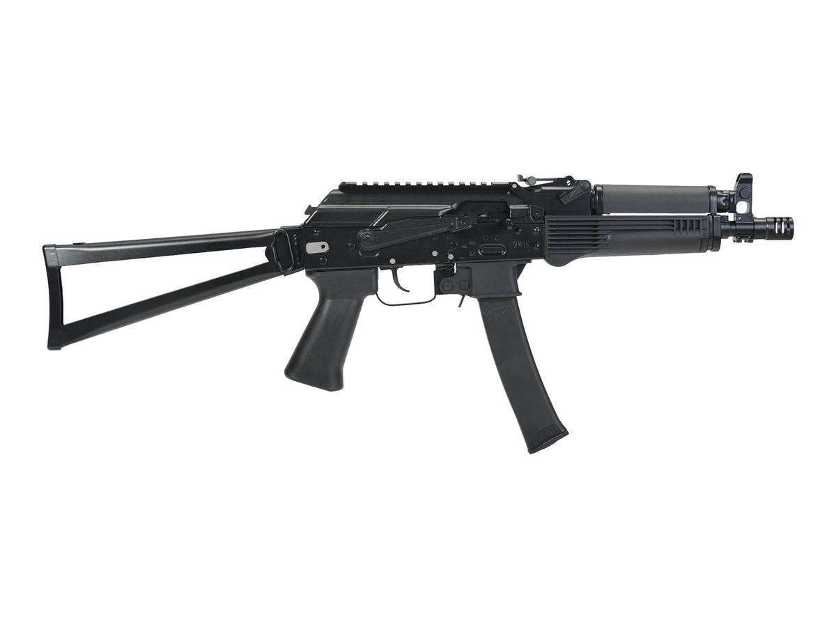 VFC PP-19-01 Vityaz gas blowback SMG in black with the side-folding stock extended