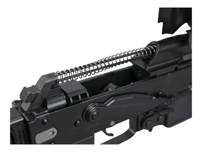 Close view of the VFC PP-19-01 Vityaz recoil spring assembly above the receiver