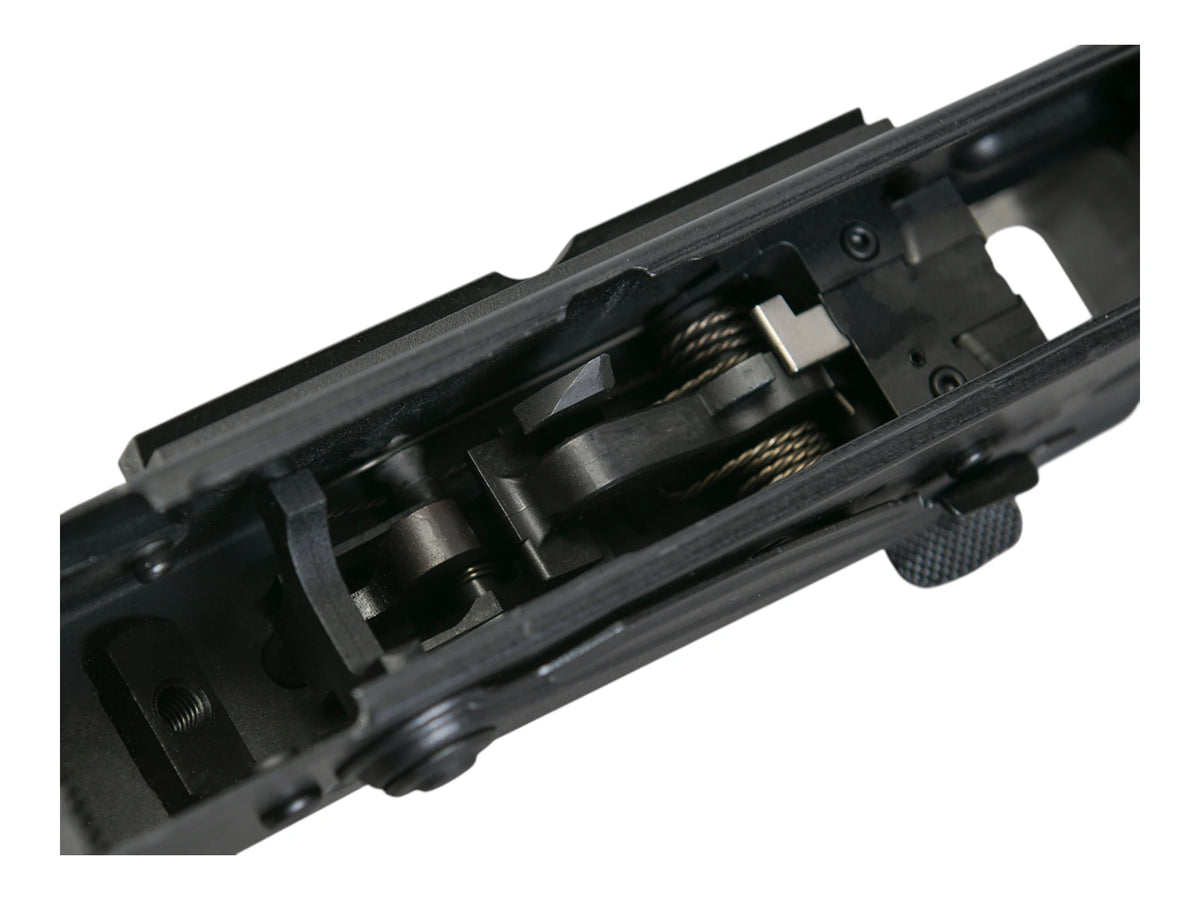 Close view inside the VFC PP-19-01 Vityaz receiver showing the hammer and springs