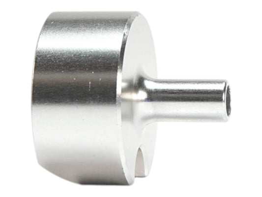 Wolverine hard point adapter for the MTW M4 and MTW-9 in bare aluminium, a tube stub on a machined cylinder