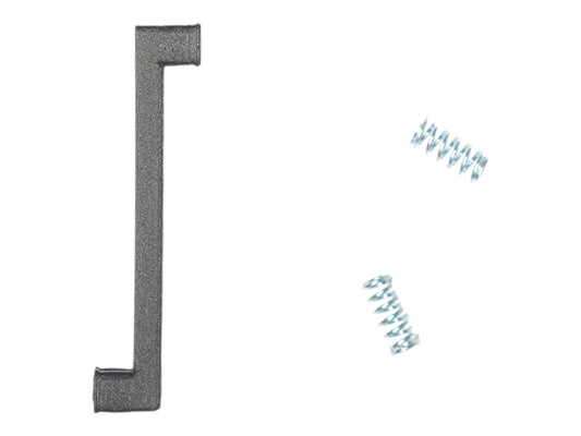 Wolverine MTW battery grip bracket, a grey C-shaped channel shown beside two small retaining springs