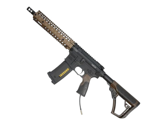 Wolverine Daniel Defense MTW MK18 2026 XB Edition, full left side with the stock extended