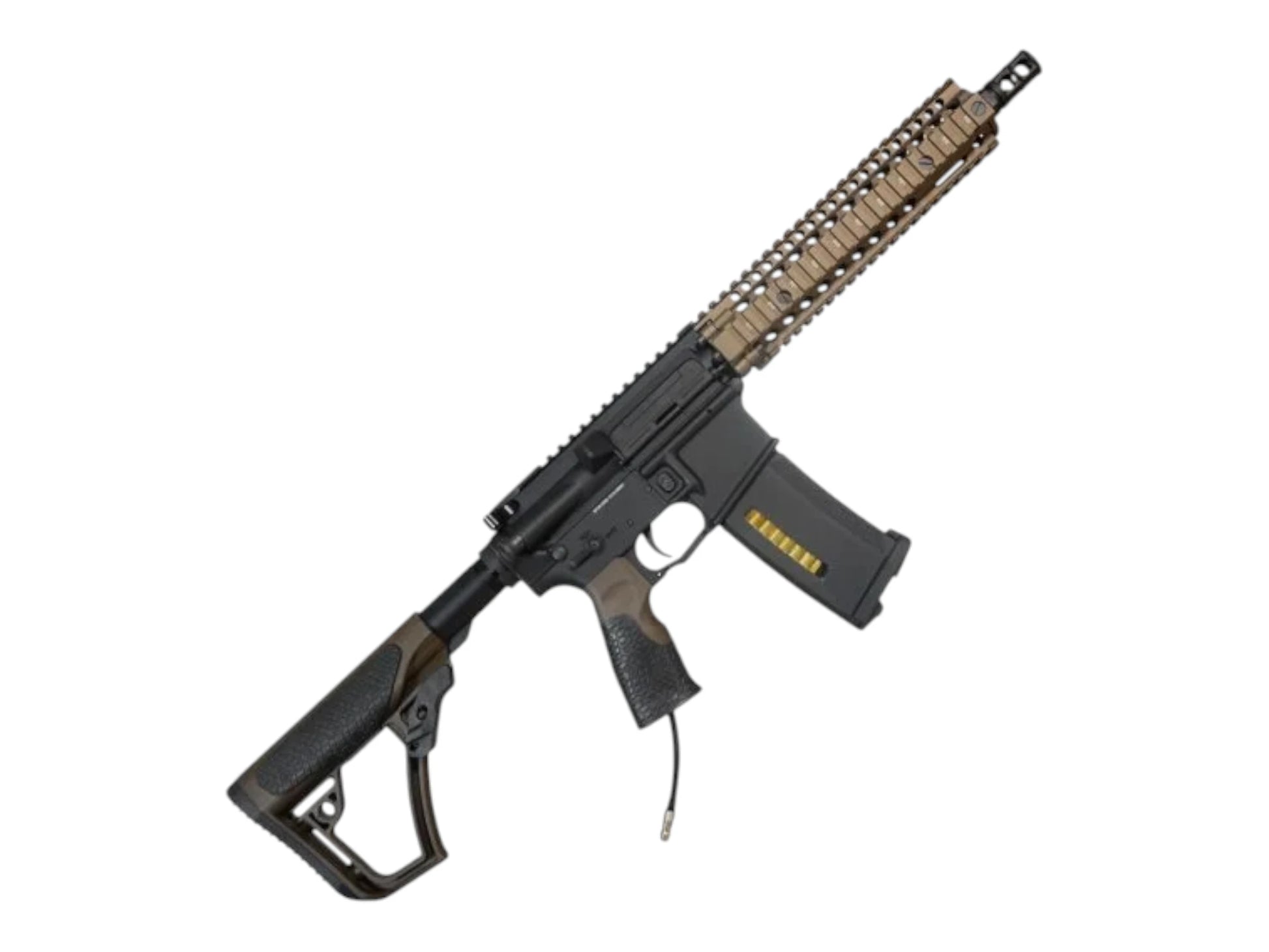 Wolverine Daniel Defense MTW MK18 2026 XB Edition viewed from the left at a low angle