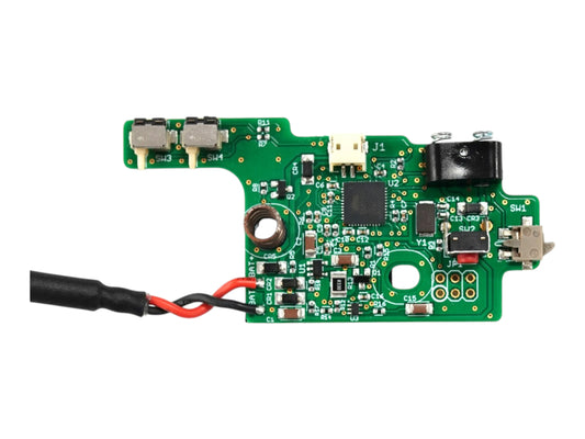 Wolverine Spartan control board for the MTW Billet, a green PCB with surface components and a black and red lead